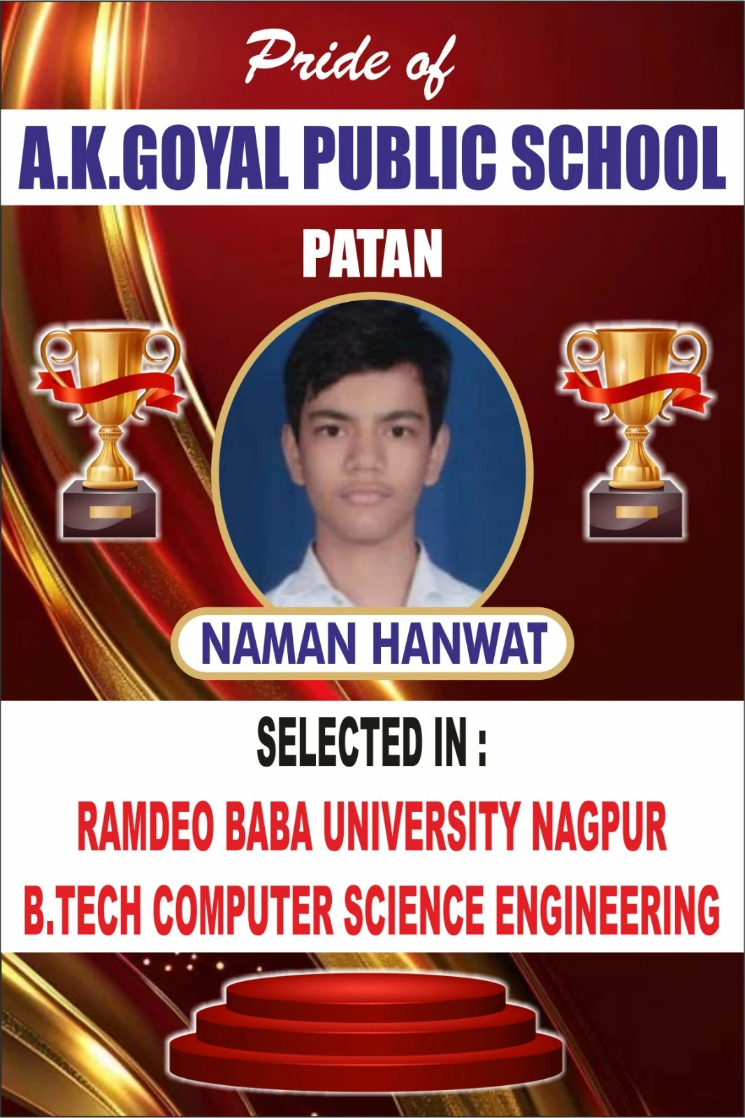 Naman Hanwat achiever poster
