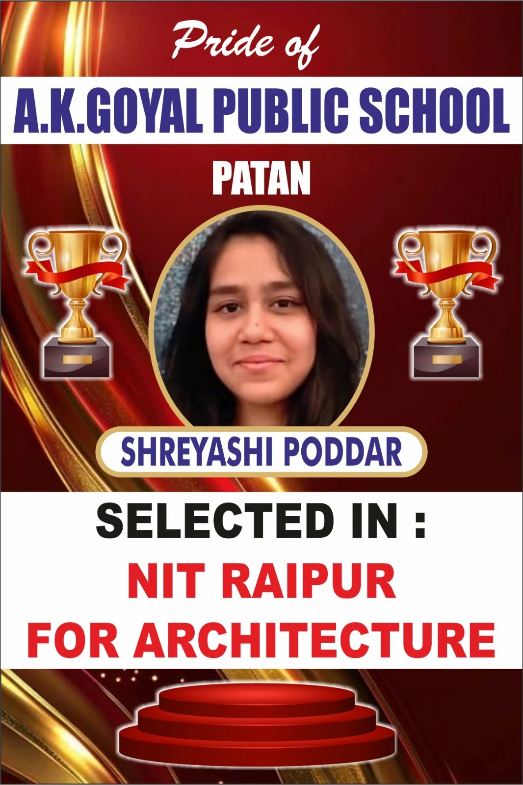 Shreyashi Poddar achiever poster