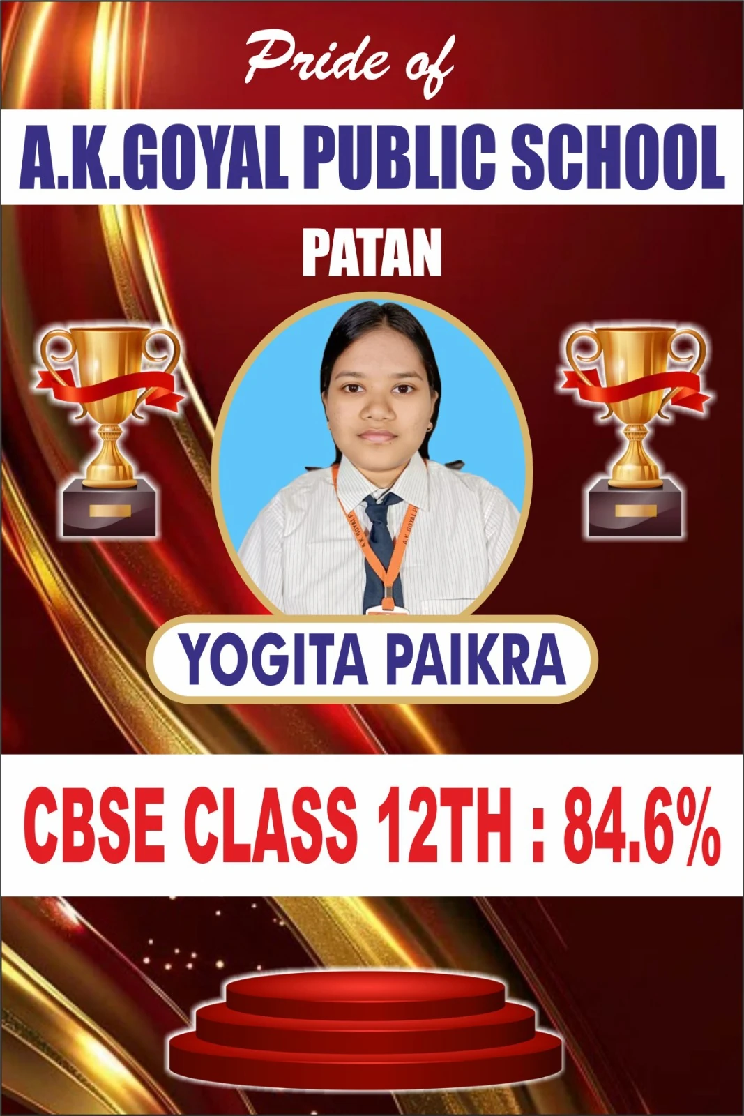 Yogita Paikra achiever poster