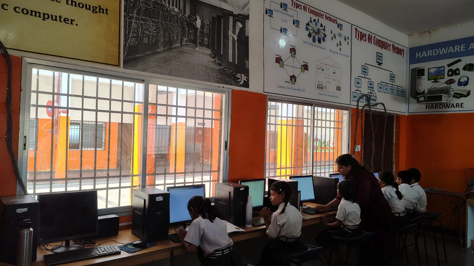 Students learning in the computer lab